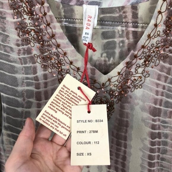 RAGA Snakeskin Embellished Blouse New NWT XS - Picture 5 of 10